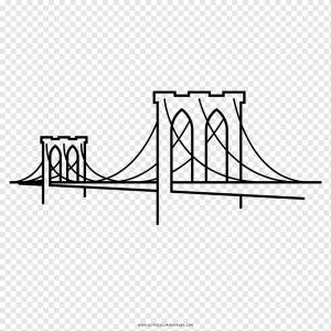Бруклинский мост Рисунок-раскраска Line art, мост, игра, угол, текст png