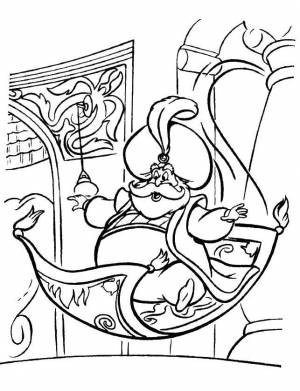 Раскраски джин, Раскраска Джин и джафар ковер самолет