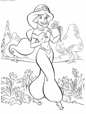 Раскраска Принцесса Дисней Жасмин