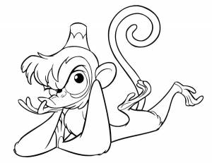 Раскраски Джин, Раскраска Джин и джафар ковер самолет