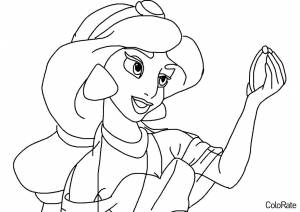 Раскраска Принцесса Жасмин