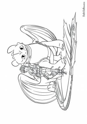 Раскраска Иккинг и Ночная Фурия