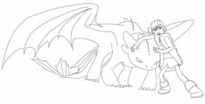 Раскраска Беззубик и Иккинг