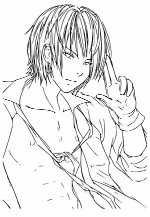Раскраска Аниме Парень