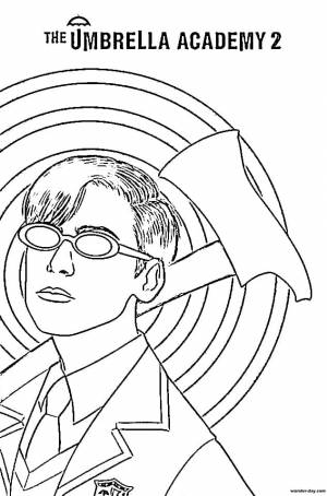Раскраска Номер Пять из второго сезона Академия Амбрелла