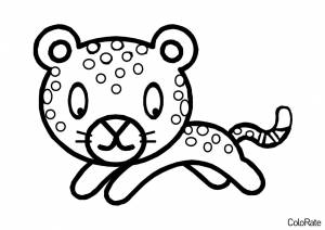 Раскраска Милый леопард