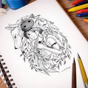 Раскраска аниме Хаяо Миядзаки