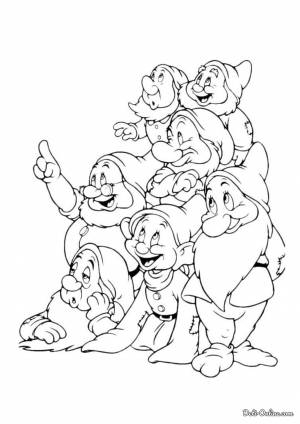 Раскраска Семь гномов