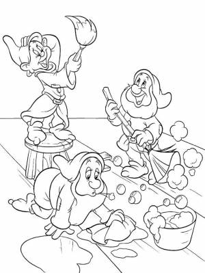 Картинки Белоснежка и семь гномов для малышей