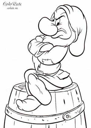 Раскраска Грубый гном Ворчун
