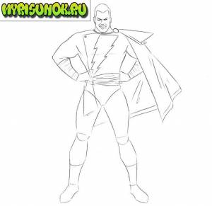 Как поэтапно нарисовать Шазама из комиксов DC Comics