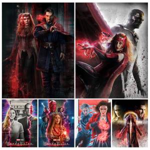 Алмазная живопись Scarlet Witch Wanda Maximoff Vision 5D