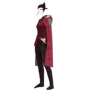 Комбинезон Wanda Vision Scarlet для взрослых и детей на Хэллоуин, косплей с маской, костюм ведьмы Maximoff, наряды для вечевечерние, ролевые игры для детей