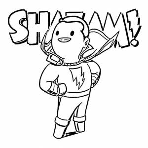 Раскраска Чиби Шазам