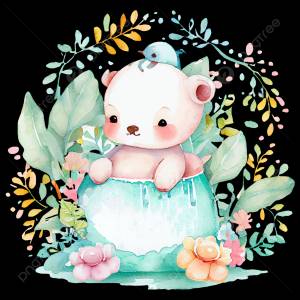 красивая акварель милая картина детского душа PNG , детский душ, малыш, милый PNG картинки и пнг PSD рисунок для й загрузки