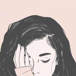 Грустная девушка рисунок