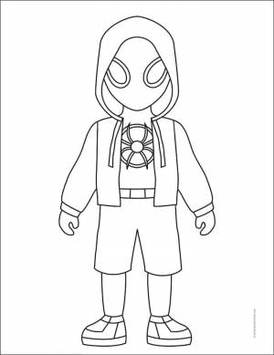 Easy How to Draw Miles Morales Tutorial Video and Miles Morales Coloring Page