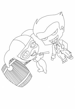 Раскраска Харли Квинн Друзья