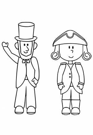 Раскраска День Президентов Милый