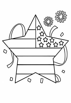 Раскраска 4 Июля Звезда