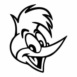 Дятел Вуди для срисовки