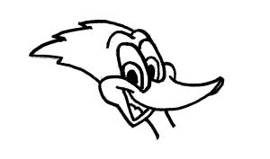 Дятел Вуди для срисовки