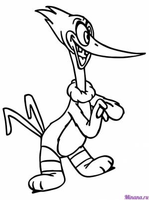 Раскраска смешной дятел