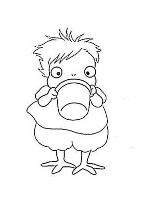 Раскраски Рыбка Поньо на утёсе