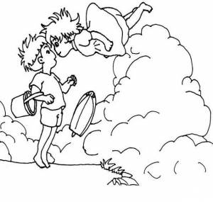 Раскраски рыбка поньо на утесе