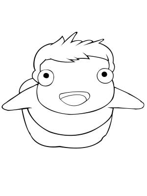 Раскраски Рыбка Поньо на утёсе