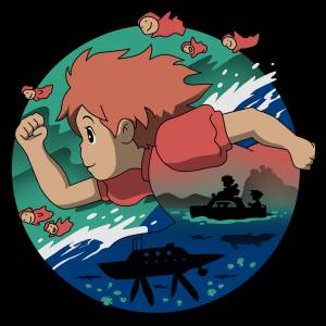 Рыбка Поньо на Утесе арт