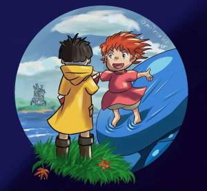 Рыбка Поньо на утесе