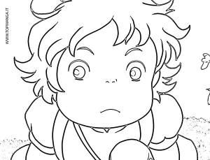 Раскраски рыбка поньо на утесе