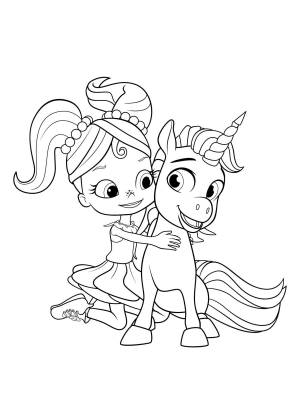 Тру и радужное королевство раскраска