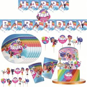 Набор одноразовой посуды «Реальное Радужное королевство», украшение для дня рождения, тарелки, чашки, флажки, детские игрушки