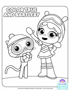 Тру и радужное королевство раскраска