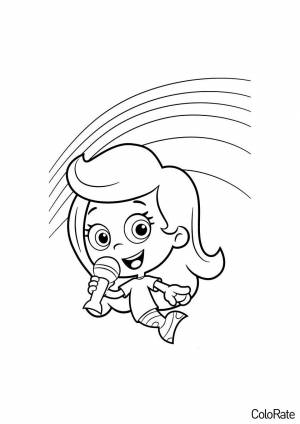 Раскраска Юная вокалистка