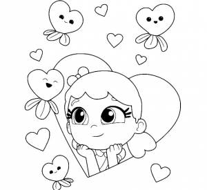 Раскраска Девочка мечтает о принце