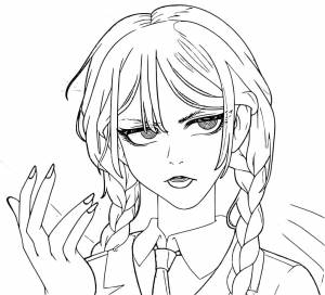 Раскраска Уэнздей Аддамс 5