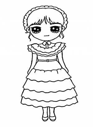 Раскраска Уэнздей Аддамс 4