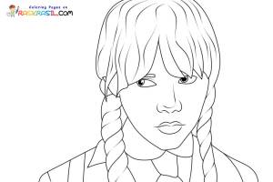 Раскраски Уэнздей Аддамс