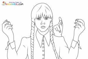 Wednesday Addams Coloring Pages
