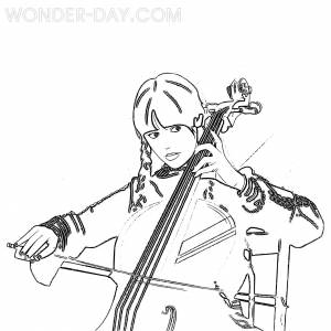 Раскраски Уэнсдей Аддамс