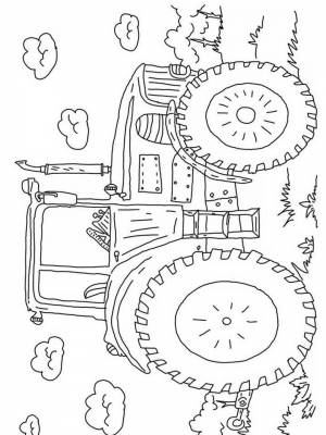 Раскраска Синий трактор поэтапно