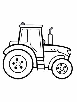 Раскраска Синий трактор поэтапно