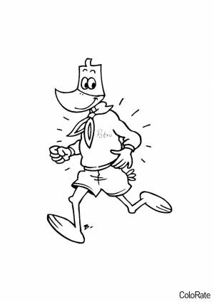 Раскраска Дятел-спортсмен