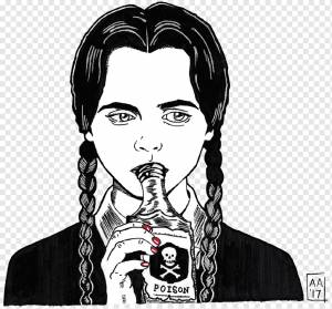 Рисование семьи, среда аддамс, аддамс семья, мультфильм, усы, Уинифред Сандерсон, персонаж, карнавал, мультфильм, семья аддамс, Черное и белое png