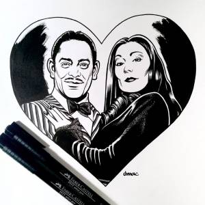 Семейка аддамс рисунок