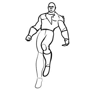 Раскраска Черный Адам из комиксов DC