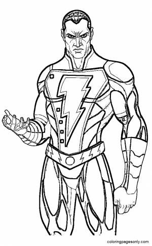 Раскраска Черный Адам для печати